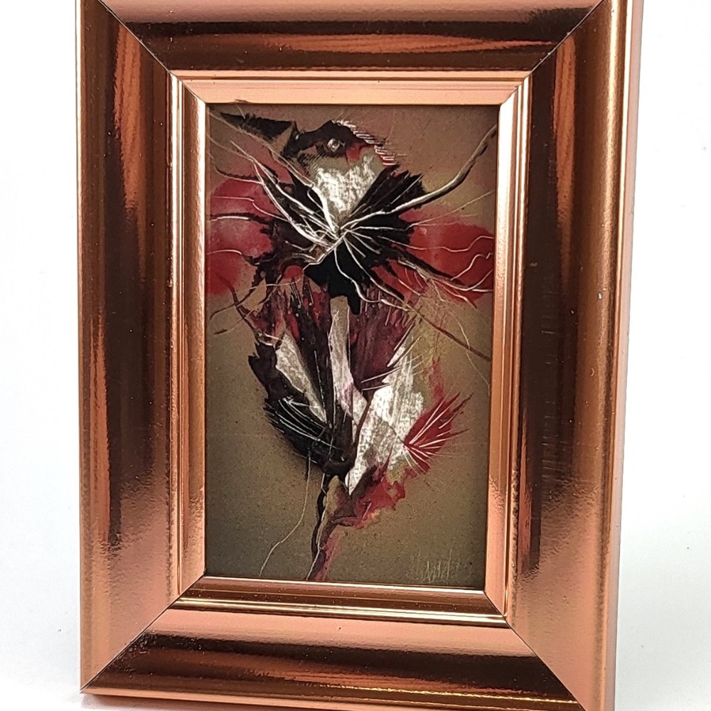 Miniature Glossy "Bird Reflect Defect" Print with Frame by artist Jason Girard